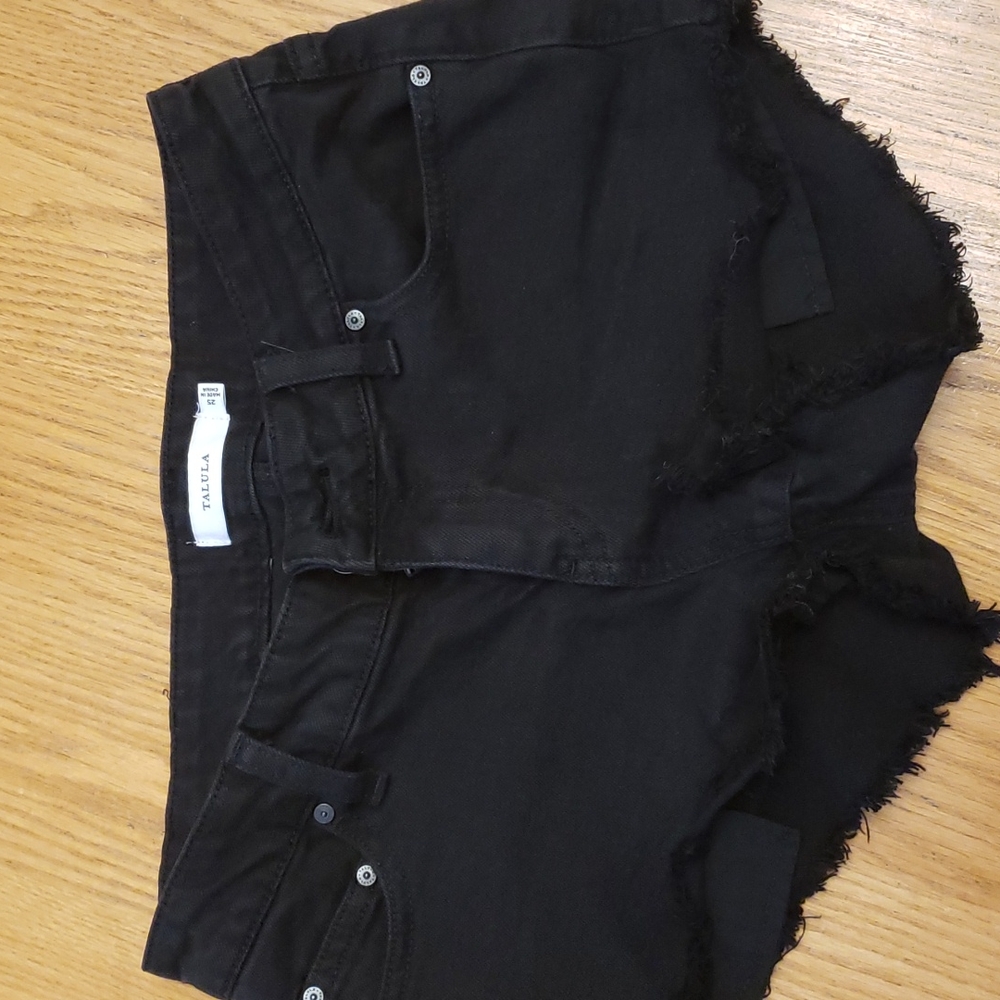 Black demim shorts